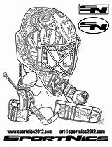 Coloring Pages Nhl Logo Jersey Hockey Goalie Predators Nashville Mask  sketch template