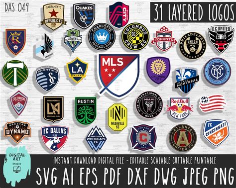 MLS Soccer League bundle logo svg Mayor League Soccer logo | Etsy