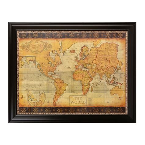Incredible World Map Framed Wall Art Images – World Map Blank Printable