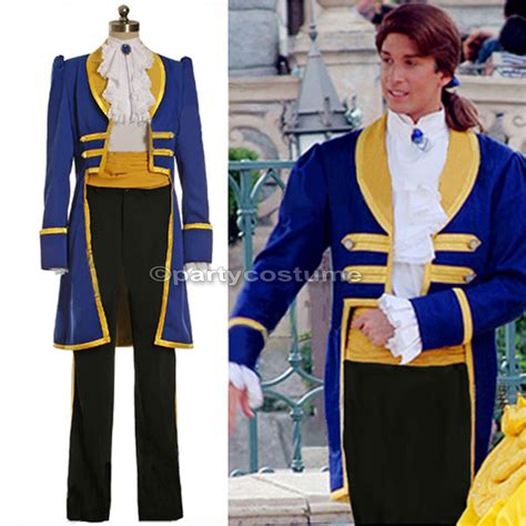 Mens Royal Prince Charming Beauty and The Beast Adult Cosplay Costume S ...