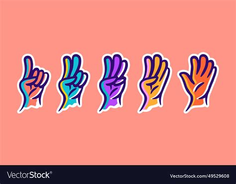 Fingers count cartoon hands showing number Vector Image