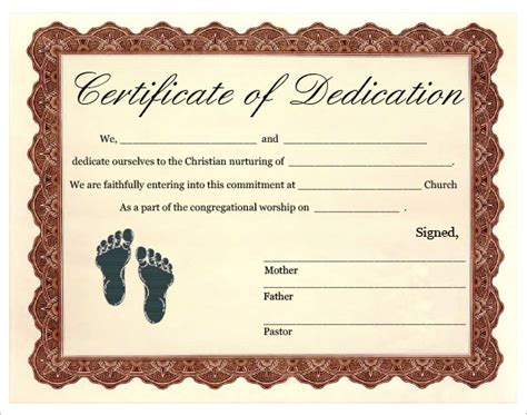 Baby Dedication Certificate | Template Business