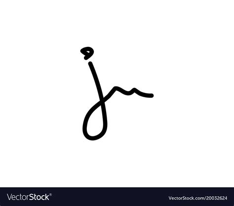 J letter signature logo Royalty Free Vector Image