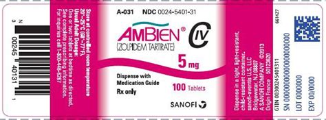 Ambien: Package Insert / Prescribing Information