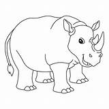 Premium Vector  Rhinoceros coloring Page Isolated For Kids sketch template