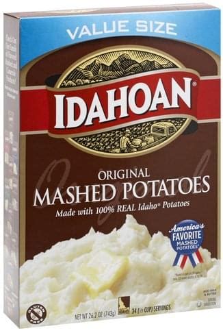 Idahoan Original, Value Size Mashed Potatoes - 26.2 oz, Nutrition ...