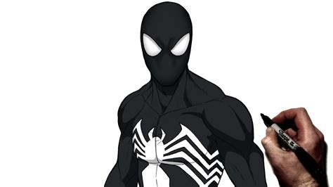 How To Draw Spiderman (Symbiote Suit) | Step By Step | Marvel - YouTube