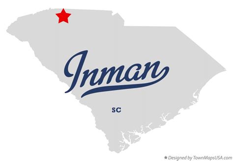 Map of Inman, SC, South Carolina