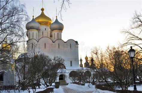 Novodevichy Convent in Moscow. Color Winter Photo. Stock Image - Image ...