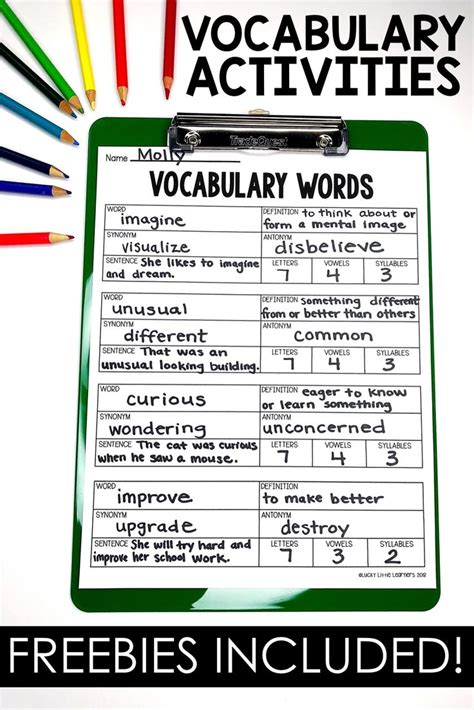 Pin by Brianna Fonti on Education | Vocabulary activities elementary, Vocabulary instruction ...