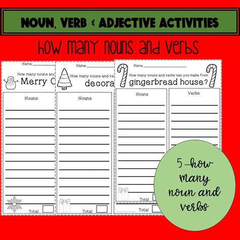 Noun Verb Adjective Adverb Chart Parts of Speech Word Types ... - Worksheets Library