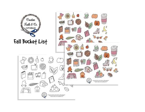 Fall Bucket List Printable Fall Doodles Fall Coloring Page | Etsy