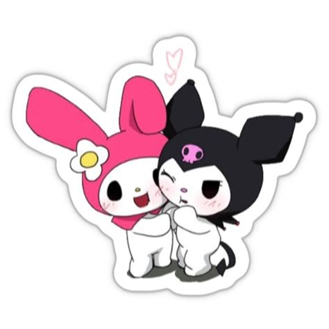 kawaii melody and kuromi printable sticker | Pegatinas bonitas ...