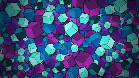 3D cubes Wallpaper 4K, Colorful, Geometric, Patterns