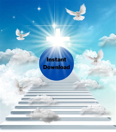 Stairs to Heaven Memorial PNG Add Photo Template RIP - Etsy India