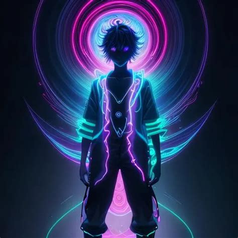 Hypnotic illustration of a anime Character, boy, sta...