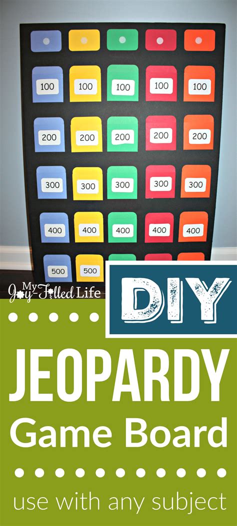 DIY Jeopardy Game Board | Jeopardy game, Board games diy, Game night