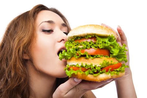 Woman eating hamburger Stock Photo 10 free download