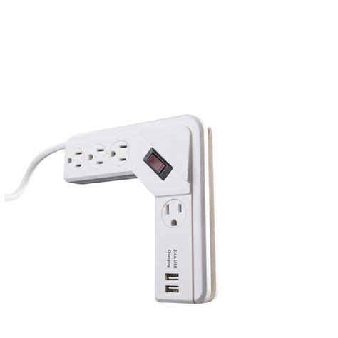 Woods 4-Outlet Corner Power Strip 41379 - The Home Depot