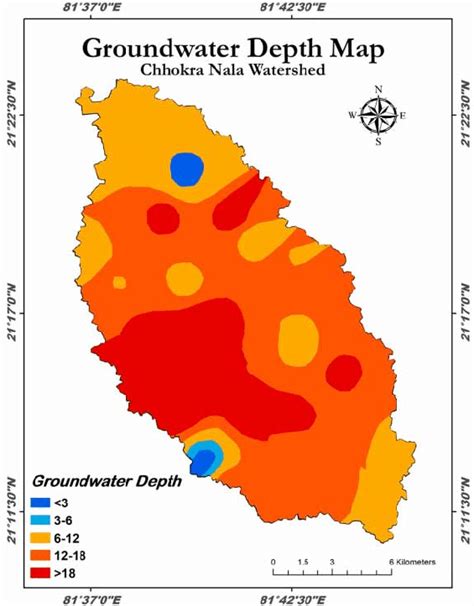 | Groundwater depth map. | Download Scientific Diagram