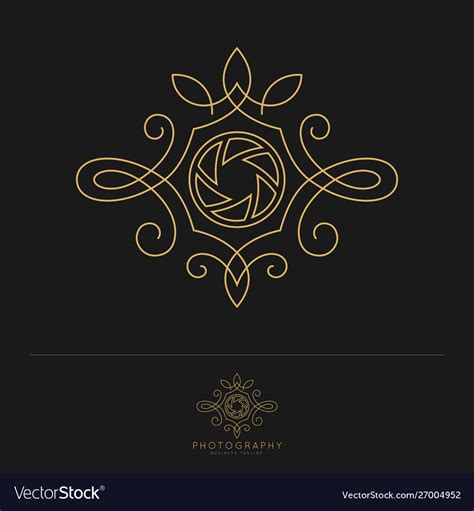 Elegant luxury photography logo design template Vector Image