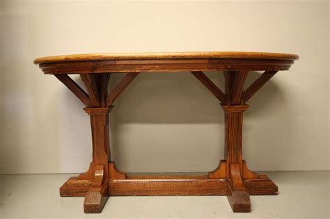 Twin Pedestal Antique Pine Console Table. - Antiques Atlas