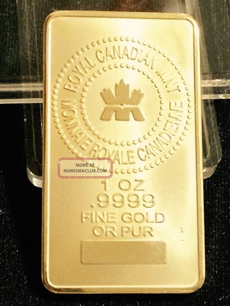 1 Troy Oz. Gold Bar Royal Canadian Rcm Gold Bar. 9999 Ounce 1oz Maple