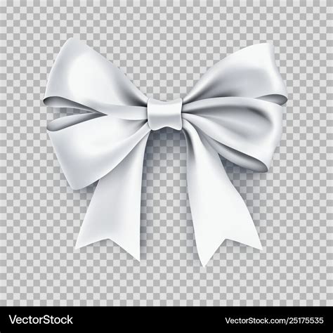 Decorative white bow with ribbon Royalty Free Vector Image