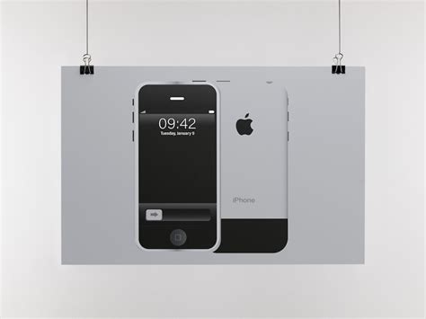 Apple iPhone 2g 2007 Original First iPhone Horizontal Retro Poster ...