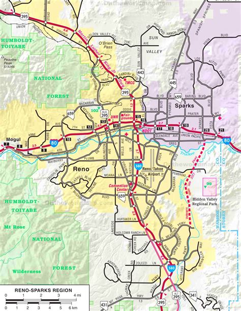 Reno - Sparks Region road map