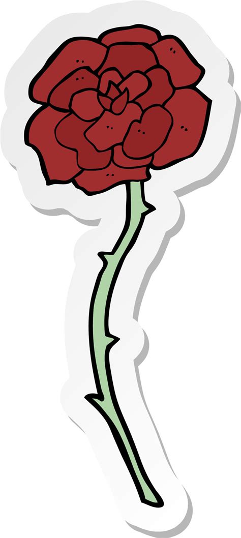 sticker of a rose tattoo cartoon 10476399 Vector Art at Vecteezy