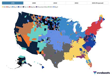 Vivid Seats Maps the Growth of Men's College Basketball Conferences