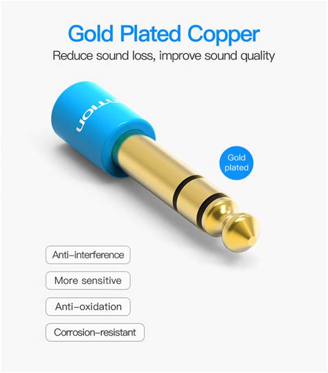 6.5mm to 3.5mm Audio Adapter | Premium Gold-Plated | Vention