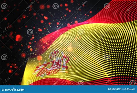 Vector Bright Glowing Country Flag of Abstract Dots.Spain Stock Vector ...