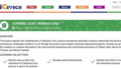 Supreme Court Nominations | Curriki