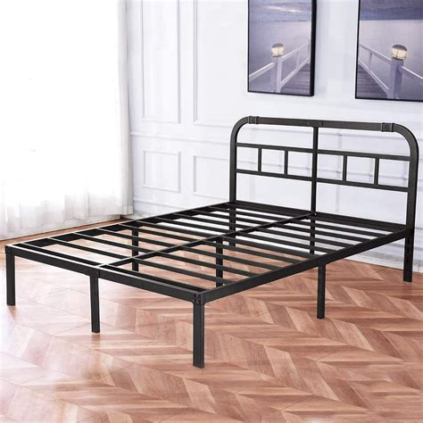 TATAGO 14" King Size Heavy Duty Bed Frame with Headboard, Metal Platform Mattress Foundation ...