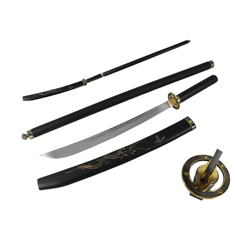 Traditional Black Carved Dragon Naginata 62" - Giri Martial Arts Supplies