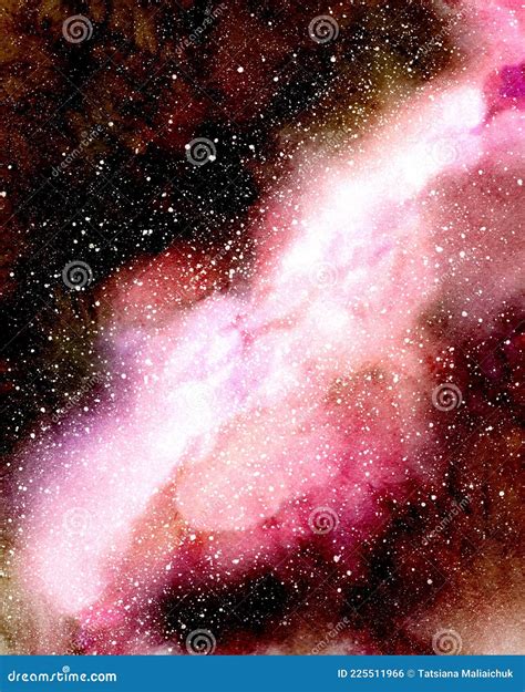 Red Galaxy, Stars in Space, Fantasy Universe Stock Illustration - Illustration of infinity ...