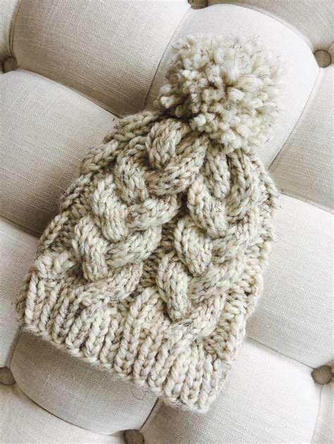 Knit Cable Hat Pattern (Free) — Ashley Lillis in 2020 | Cabled hat ...