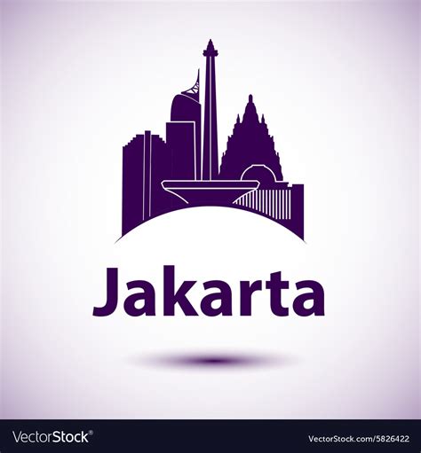 Jakarta indonesia city skyline silhouette Vector Image