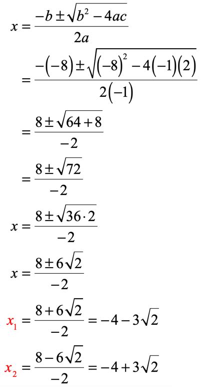 Solving Quadratic Equations by the Quadratic Formula | ChiliMath