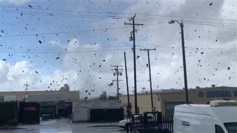 Cell phone video shows possible tornado tearing through Montebello