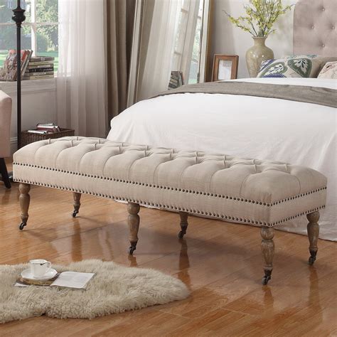 Rosevera Berta 62.75 in. Upholstered Ottoman Bedroom Bench - Walmart.com | Upholstered bench ...