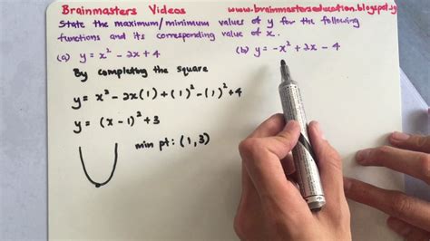 Quadratic Equation - Maximum and Minimum Values - YouTube