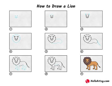 A Step-By-Step Guide On Drawing A Lion For Kids, 55% OFF