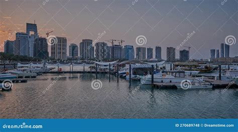 Lusail Marina in Lusail City, Qatar Sunset View Editorial Stock Photo ...