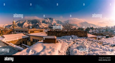 Panoramic view of heavy snowfall in Abbottabad, Pakistan Stock Photo - Alamy