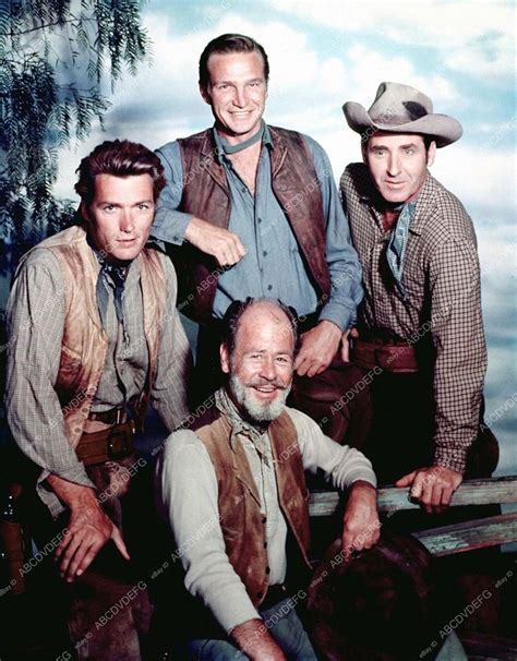 Clint Eastwood, Eric Fleming, Sheb Woolley and Paul Brinegar in Rawhide ...