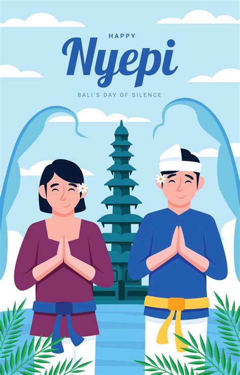 Happy Nyepi Day Of Silence Poster 5443198 Vector Art at Vecteezy