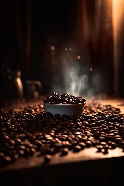 Premium AI Image | Coffee beans on black background